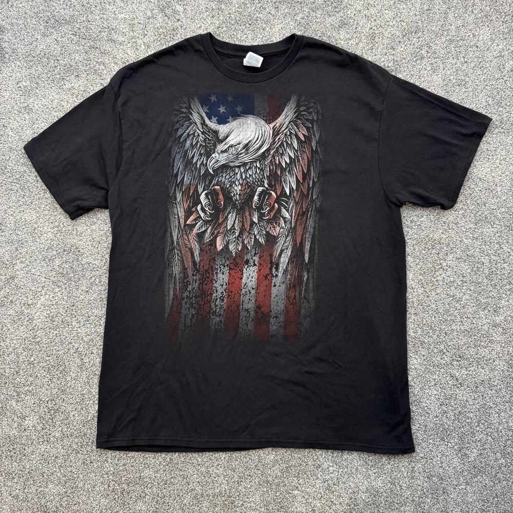 Bald Eagle American Flag Shirt Mens XL Delta Pro Weight Patriotic Graphic Tee US